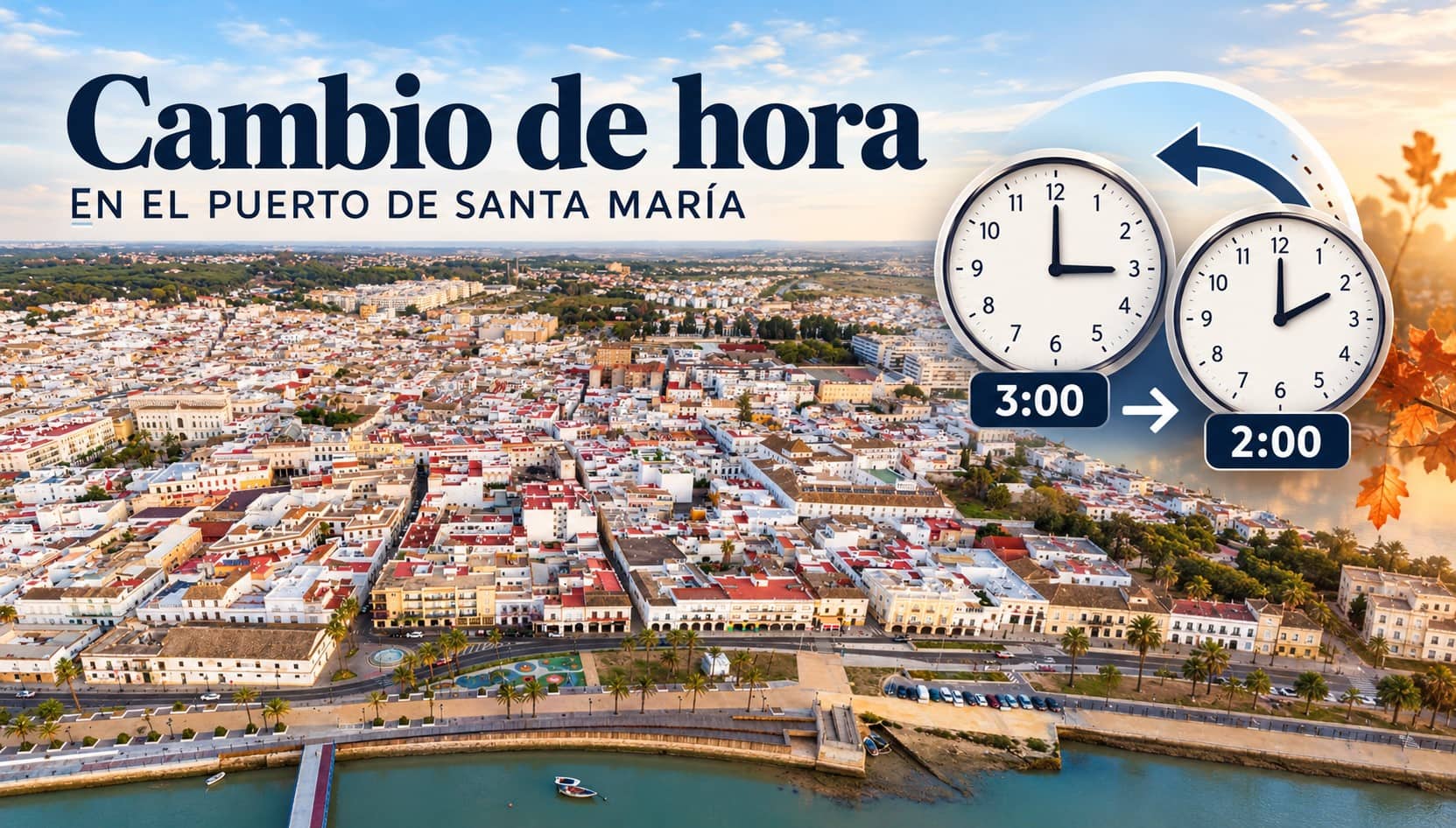 Imagen de la noticia: El Puerto entra mañana domingo en el horario de invierno: a las 3:00 horas volverán a ser las 2:00 (Actualidad)